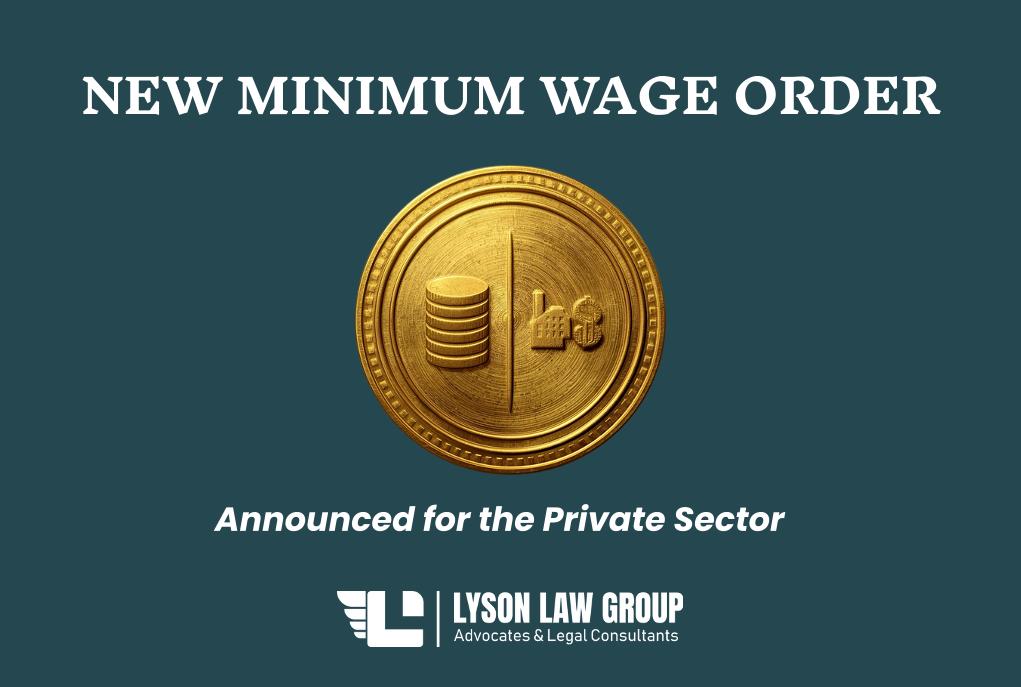 NEW MINIMUM WAGE ORDER